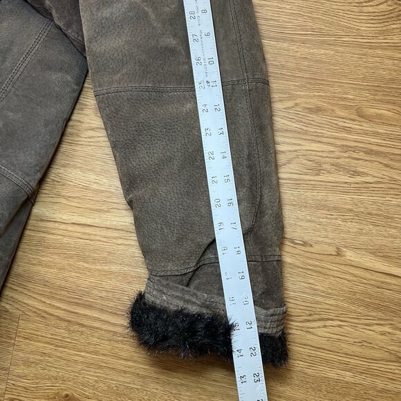 Charles Klein Coat Suede Leather Faux Fur Reversible Zip Up Hooded Brown Sz M - Picture 12 of 12